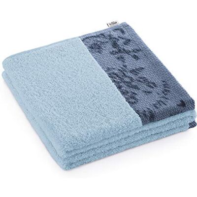 AmeliaHome Duschhandduk 100% kant bomull 70 x 140 cm badhandduk blå 500 g/m² Crea AmeliaHome Duschhandduk 100% kant bomull 70 x 140 cm badhandduk blå 500 g/m² Crea