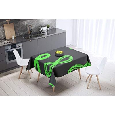 Bonamaison köksdekoration, bordsduk, lila, svart, 140 x 140 cm – designad och tillverkad i Turkiet Bonamaison köksdekoration, bordsduk, lila, svart, 140 x 140 cm – designad och tillverkad i Turkiet
