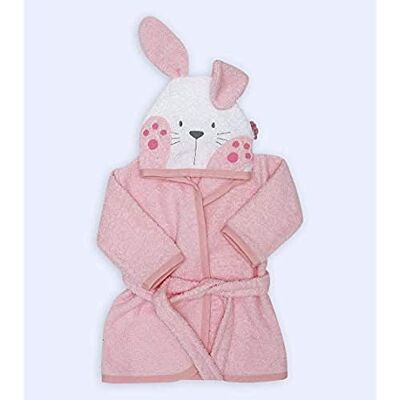 Barnbadrocka med kaninbroderi Ti Tin - bathrobe Barnbadrocka med kaninbroderi Ti Tin - bathrobe