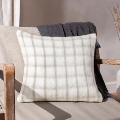 Yard Yarrow rutig falsk mohair fjäder rik fylld kudde Yard Yarrow rutig falsk mohair fjäder rik fylld kudde