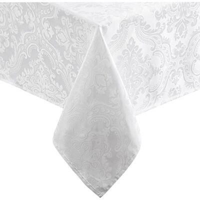 Elrene Damast bordsduk, polyester, vit, 152 cm x 213 cm avlång/rektangel Elrene Damast bordsduk, polyester, vit, 152 cm x 213 cm avlång/rektangel