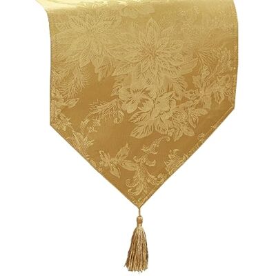 Elrene Home Fashions Jacquard Holiday Bordslöpare, Polyester, Guld, 33 cm x 178 cm Elrene Home Fashions Jacquard Holiday Bordslöpare, Polyester, Guld, 33 cm x 178 cm