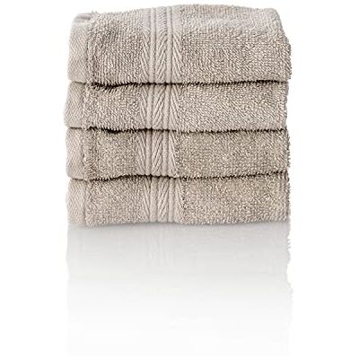 ALCLEAR Komfort frottéhandduk set absorberande av 100% ekologisk bomull, frottéserie i 6 färger och 5 storlekar, färg: silvergrå, 4 x gästhanddukar 30 x 50 cm ALCLEAR Komfort frottéhandduk set absorberande av 100% ekologisk bomull, frottéserie i 6 färger och 5 storlekar, färg: silvergrå, 4 x gästhanddukar 30 x 50 cm