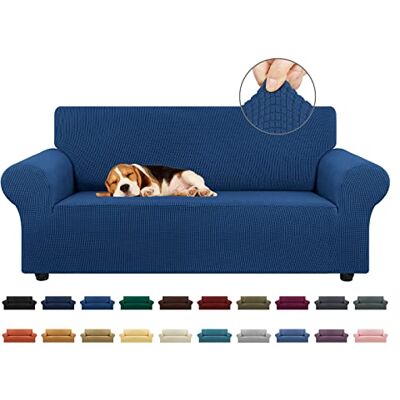 KEKUOU Stretch Loveseat sofföverdrag överdrag, sofföverdrag för 2 kuddar soffa (140 cm – 200 cm) möbelskydd soffa med elastisk botten för barn, hund. Jacquard liten rutig (medium, klassisk blå) KEKUOU Stretch Loveseat sofföverdrag överdrag, sofföverdrag för 2 kuddar soffa (140 cm – 200 cm) möbelskydd soffa med elastisk botten för barn, hund. Jacquard liten rutig (medium, klassisk blå)