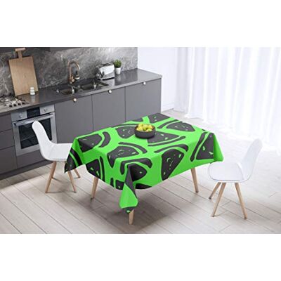 Bonamaison köksdekoration, bordsduk, lila, svart, 140 x 140 cm – designad och tillverkad i Turkiet Bonamaison köksdekoration, bordsduk, lila, svart, 140 x 140 cm – designad och tillverkad i Turkiet