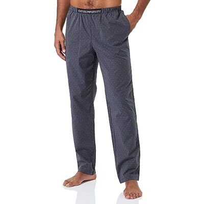 Giorgio Armani Herrbyxor Yarn Dyed Woven pyjamasbyxor, Svart/pärlmikroskop, S Giorgio Armani Herrbyxor Yarn Dyed Woven pyjamasbyxor, Svart/pärlmikroskop, S