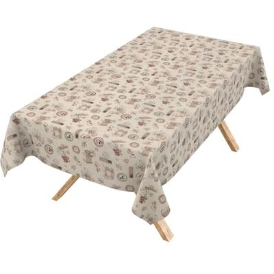 ANRO Bordsduk tvättbar bordsduk lotuseffekt lättskött av bomull polyester smutsavvisande utomhus trädgårdsduk kaffe 200 x 140 cm ANRO Bordsduk tvättbar bordsduk lotuseffekt lättskött av bomull polyester smutsavvisande utomhus trädgårdsduk kaffe 200 x 140 cm