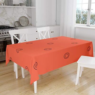 Bonamaison Köksdekoration, bordsduk, orange Bordeux, 140 x 160 cm designad och tillverkad i Turkiet Bonamaison Köksdekoration, bordsduk, orange Bordeux, 140 x 160 cm designad och tillverkad i Turkiet