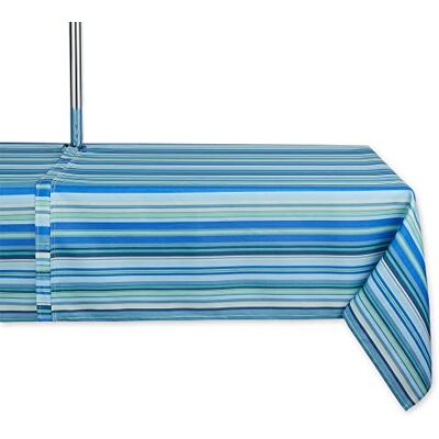 DII Bordsdukskollektion, med sommarränder, utomhusbruk, dragkedja, många användningsområden, maskintvättbar, 152 x 213 cm, blått hav DII Bordsdukskollektion, med sommarränder, utomhusbruk, dragkedja, många användningsområden, maskintvättbar, 152 x 213 cm, blått hav