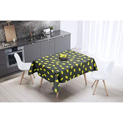 Bonamaison köksdekoration, bordsduk, lila, svart, 140 x 140 cm – designad och tillverkad i Turkiet Bonamaison köksdekoration, bordsduk, lila, svart, 140 x 140 cm – designad och tillverkad i Turkiet