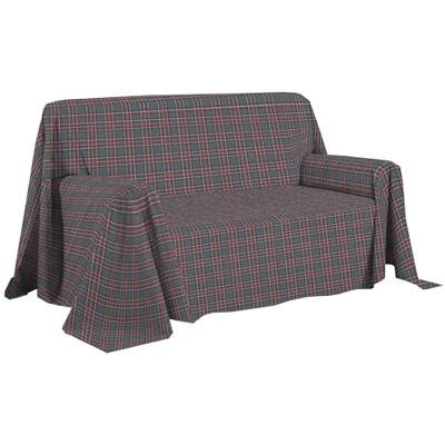 PENSIERI DELICATI Sofföverdrag 250 x 290 cm tillverkat i Italien, heltäckande överdrag i 100% ren bomull, Antracit Tartan-mönster, perfekt som heminredning, sängöverdrag eller sommaröverkast (2 PENSIERI DELICATI Sofföverdrag 250 x 290 cm tillverkat i Italien, heltäckande överdrag i 100% ren bomull, Antracit Tartan-mönster, perfekt som heminredning, sängöverdrag eller sommaröverkast (2