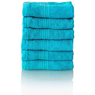 Glart Premium frottéhandduksset, frottéserie i 6 färger och 5 storlekar, färg: Turkis, 6 x ansiktsservetter 30 x 30 cm Glart Premium frottéhandduksset, frottéserie i 6 färger och 5 storlekar, färg: Turkis, 6 x ansiktsservetter 30 x 30 cm