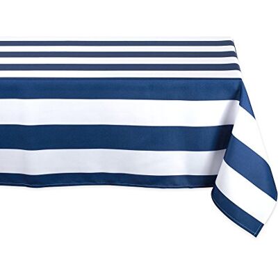DII Cabana Stripe utomhus bordsskiva kollektion, fläck/skrynkelbeständig och vattentät, 60 x 84 rektangel bordsduk, nautisk blå DII Cabana Stripe utomhus bordsskiva kollektion, fläck/skrynkelbeständig och vattentät, 60 x 84 rektangel bordsduk, nautisk blå