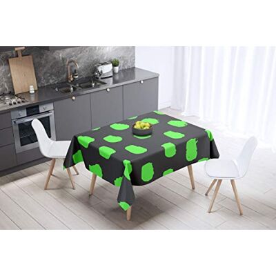 Bonamaison köksdekoration, bordsduk, lila, svart, 140 x 140 cm – designad och tillverkad i Turkiet Bonamaison köksdekoration, bordsduk, lila, svart, 140 x 140 cm – designad och tillverkad i Turkiet