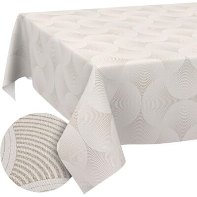 ANRO Bordsduk tvättbar bordsduk lotuseffekt lättskött av bomull polyester smutsavvisande utomhus trädgårdsduk curva grå 200 x 140 cm ANRO Bordsduk tvättbar bordsduk lotuseffekt lättskött av bomull polyester smutsavvisande utomhus trädgårdsduk curva grå 200 x 140 cm