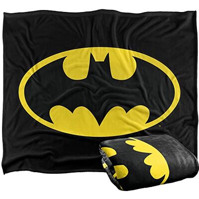 LOGOVISION Batman logotyp silkeslen känsla supermjuk filt 152 x 127 cm LOGOVISION Batman logotyp silkeslen känsla supermjuk filt 152 x 127 cm