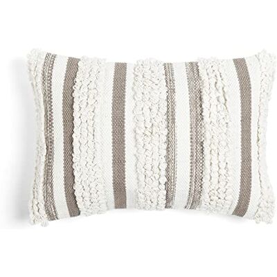 Lush Decor Frodig dekor Bria rand dekorativt kuddöverdrag, 33 cm x 50 cm, neutral Lush Decor Frodig dekor Bria rand dekorativt kuddöverdrag, 33 cm x 50 cm, neutral