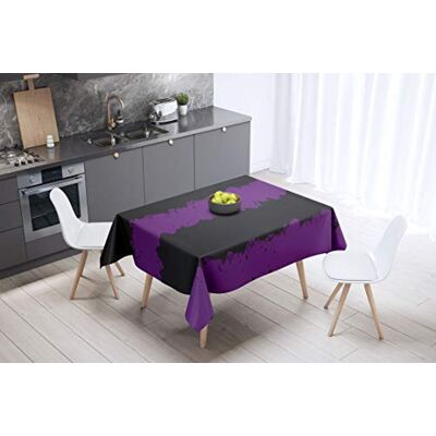 Bonamaison Köksdekoration, bordsduk, lila, svart, 140 x 140 cm designad och tillverkad i Turkiet Bonamaison Köksdekoration, bordsduk, lila, svart, 140 x 140 cm designad och tillverkad i Turkiet