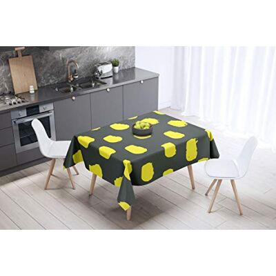 Bonamaison köksdekoration, bordsduk, lila, svart, 140 x 140 cm – designad och tillverkad i Turkiet Bonamaison köksdekoration, bordsduk, lila, svart, 140 x 140 cm – designad och tillverkad i Turkiet