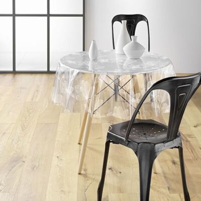 Douceur d'Intérieur , Kristall bordsduk (diameter 140 cm) Danela vit, PVC tryckt 14/100E Douceur d'Intérieur , Kristall bordsduk (diameter 140 cm) Danela vit, PVC tryckt 14/100E