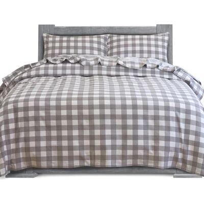 Elegant Comfort Elegant komfort mjuk 4-delad 100% turkisk bomull flanell lakanset – premiumkvalitet, djup ficka anpassat lakan, ultramjukt, mysigt varmt och anti-piller flanell lakan – kung, buffel rutig grå Elegant Comfort Elegant komfort mjuk 4-delad 100% turkisk bomull flanell lakanset – premiumkvalitet, djup ficka anpassat lakan, ultramjukt, mysigt varmt och anti-piller flanell lakan – kung, buffel rutig grå