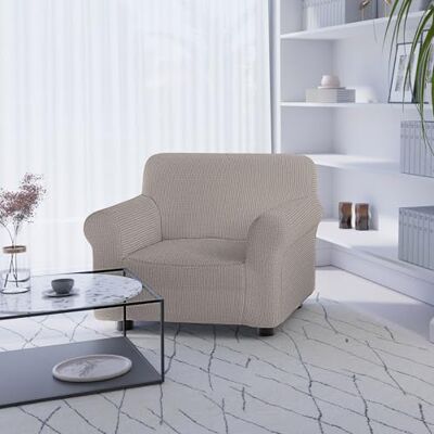 Italian Bed Linen LESLIE stretchigt och töjbart sofföverdrag, 1-sitsigt brungrå Italian Bed Linen LESLIE stretchigt och töjbart sofföverdrag, 1-sitsigt brungrå