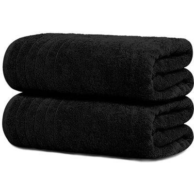 Tens Towels badlakan, 100% bomullshanddukar, 89 x 178 cm, lättare vikt och superabsorberande, överdimensionerade badhanddukar, snabbtorkande jumbo badhandduk lakan (paket med 2) (svart) Tens Towels badlakan, 100% bomullshanddukar, 89 x 178 cm, lättare vikt och superabsorberande, överdimensionerade badhanddukar, snabbtorkande jumbo badhandduk lakan (paket med 2) (svart)