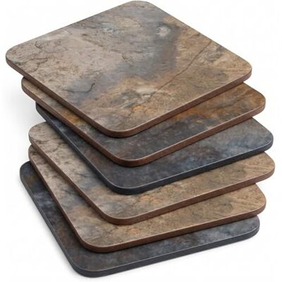 Pimpernel Portmeirion Home & Gifts Earth Slate korkbaksida, 6 stycken skifferunderlägg, storlek S/6 m, textil, flerfärgad, 10,5 x 10,5 Pimpernel Portmeirion Home & Gifts Earth Slate korkbaksida, 6 stycken skifferunderlägg, storlek S/6 m, textil, flerfärgad, 10,5 x 10,5