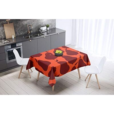 Bonamaison köksdekoration, bordsduk, lila, svart, 140 x 140 cm – designad och tillverkad i Turkiet Bonamaison köksdekoration, bordsduk, lila, svart, 140 x 140 cm – designad och tillverkad i Turkiet