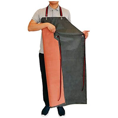 TonLing Tjockt gummiförkläde, 100 cm x 80 cm vattentätt förkläde, långt kemiskt beständigt förkläde, justerbara arbetsförkläden för diskning, rengöring av fisk, trädgårdsarbete, slaktare och hundskötsel, grå TonLing Tjockt gummiförkläde, 100 cm x 80 cm vattentätt förkläde, långt kemiskt beständigt förkläde, justerbara arbetsförkläden för diskning, rengöring av fisk, trädgårdsarbete, slaktare och hundskötsel, grå