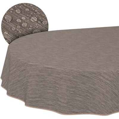ANRO Bordsduk tvättbar vaxduk trädgårdsduk linneutseende lättskött vattenavvisande 200 x 140 cm (oval) brun med fåll ANRO Bordsduk tvättbar vaxduk trädgårdsduk linneutseende lättskött vattenavvisande 200 x 140 cm (oval) brun med fåll