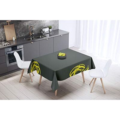 Bonamaison köksdekoration, bordsduk, lila, svart, 140 x 140 cm – designad och tillverkad i Turkiet Bonamaison köksdekoration, bordsduk, lila, svart, 140 x 140 cm – designad och tillverkad i Turkiet