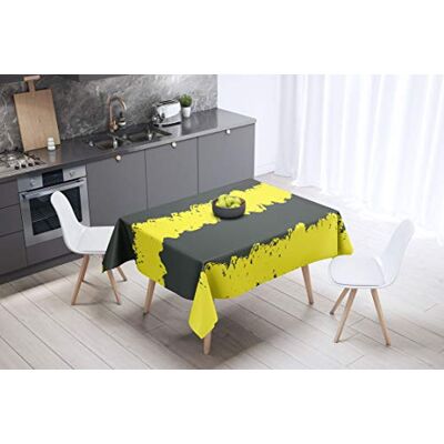 Bonamaison köksdekoration, bordsduk, lila, svart, 140 x 140 cm – designad och tillverkad i Turkiet Bonamaison köksdekoration, bordsduk, lila, svart, 140 x 140 cm – designad och tillverkad i Turkiet