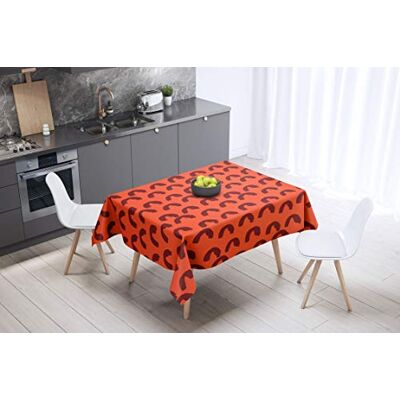 Bonamaison köksdekoration, bordsduk, lila, svart, 140 x 140 cm – designad och tillverkad i Turkiet Bonamaison köksdekoration, bordsduk, lila, svart, 140 x 140 cm – designad och tillverkad i Turkiet