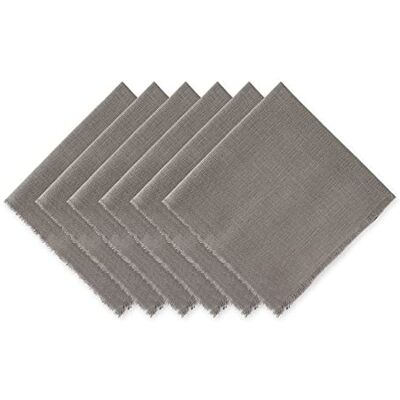 DII fransad solid bordsskiva, bomull, grå, 50 cm x 50 cm (set med 6) DII fransad solid bordsskiva, bomull, grå, 50 cm x 50 cm (set med 6)