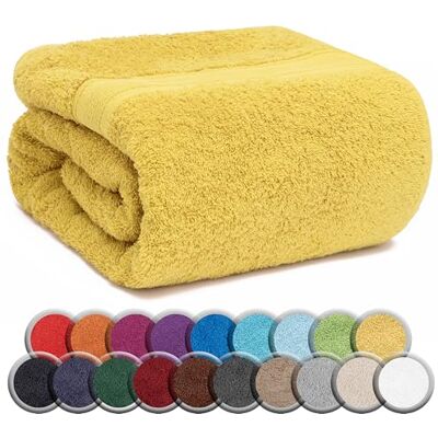 NatureMark 2-pack duschhanddukar premiumkvalitet 80 x 200 cm duschhandduk dubbelpack färg: Gul NatureMark 2-pack duschhanddukar premiumkvalitet 80 x 200 cm duschhandduk dubbelpack färg: Gul