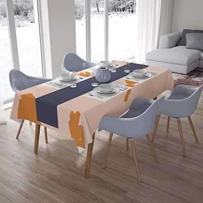 Bonamaison köksdekoration, bordsduk, orange, vitt, 140 x 200 cm designad och tillverkad i Turkiet Bonamaison köksdekoration, bordsduk, orange, vitt, 140 x 200 cm designad och tillverkad i Turkiet
