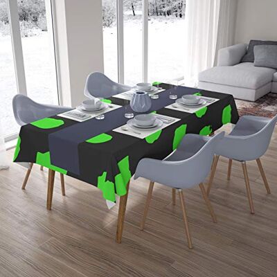 Bonamaison Köksdekoration, bordsduk, neon grön rök, 140 x 200 cm designad och tillverkad i Turkiet Bonamaison Köksdekoration, bordsduk, neon grön rök, 140 x 200 cm designad och tillverkad i Turkiet