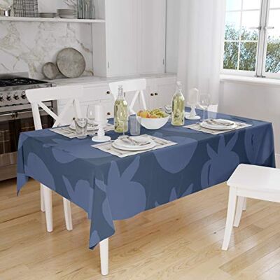 Bonamaison Köksdekoration, bordsduk, blå, 140 x 160 cm – designad och tillverkad i Turkiet Bonamaison Köksdekoration, bordsduk, blå, 140 x 160 cm – designad och tillverkad i Turkiet