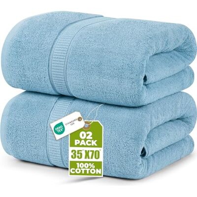Utopia Towels – lyxigt jumbo badlakan 2 delar – 600 GSM 100% ringspunnen bomull mycket absorberande och snabbtorkande extra stor badhandduk – mjuk hotellkvalitetshandduk (70 x 178 cm, himmelsblå) Utopia Towels – lyxigt jumbo badlakan 2 delar – 600 GSM 100% ringspunnen bomull mycket absorberande och snabbtorkande extra stor badhandduk – mjuk hotellkvalitetshandduk (70 x 178 cm, himmelsblå)
