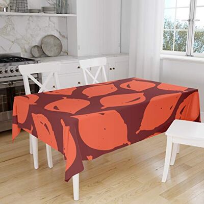 Bonamaison Köksdekoration, bordsduk, orange Bordeux, 140 x 160 cm designad och tillverkad i Turkiet Bonamaison Köksdekoration, bordsduk, orange Bordeux, 140 x 160 cm designad och tillverkad i Turkiet