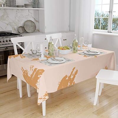 Bonamaison Köksdekoration, bordsduk, orange, benvit, 140 x 160 cm designad och tillverkad i Turkiet Bonamaison Köksdekoration, bordsduk, orange, benvit, 140 x 160 cm designad och tillverkad i Turkiet