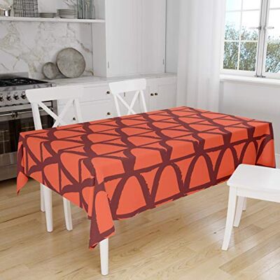 Bonamaison Köksdekoration, bordsduk, orange Bordeux, 140 x 160 cm designad och tillverkad i Turkiet Bonamaison Köksdekoration, bordsduk, orange Bordeux, 140 x 160 cm designad och tillverkad i Turkiet