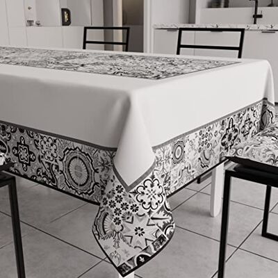 PETTI Artigiani Italiani Självhäftande bordsduk Rektangulär Bordsöverdrag Kök Geometrisk Design Vietri Svart X18-sits (140x360cm) 100% Tillverkad i Italien PETTI Artigiani Italiani Självhäftande bordsduk Rektangulär Bordsöverdrag Kök Geometrisk Design Vietri Svart X18-sits (140x360cm) 100% Tillverkad i Italien