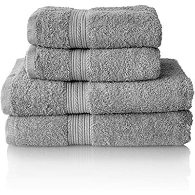 Glart Premium frottéhandduk set, frottéserie i 6 färger och 5 storlekar, färg: PLATINGRÅ, 2 x duschhanddukar 70 x 140 cm och 2 x handdukar 50 x 100 cm Glart Premium frottéhandduk set, frottéserie i 6 färger och 5 storlekar, färg: PLATINGRÅ, 2 x duschhanddukar 70 x 140 cm och 2 x handdukar 50 x 100 cm