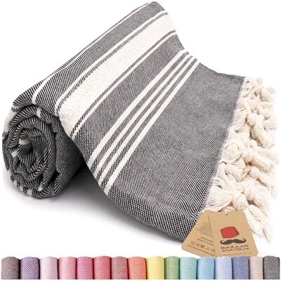 Bazaar Anatolia randig turkisk handduk 100% bomull peshtemal 75 x 38 XL överdimensionerad bad strand sandfri resa dusch badrum pestemal mjuk tunn lätt resepool snabbtorkande randiga handdukar (svart) Bazaar Anatolia randig turkisk handduk 100% bomull peshtemal 75 x 38 XL överdimensionerad bad strand sandfri resa dusch badrum pestemal mjuk tunn lätt resepool snabbtorkande randiga handdukar (svart)