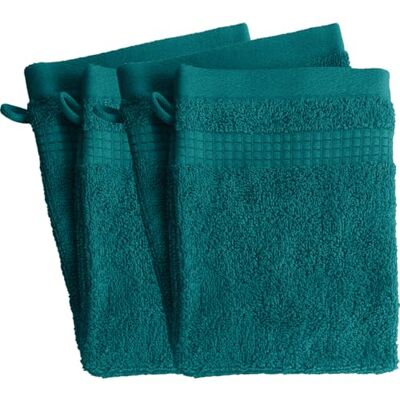 Le linge de Jules Set med 4 toaletthandskar 100% bomull 450 gr/m2 ankblå Le linge de Jules Set med 4 toaletthandskar 100% bomull 450 gr/m2 ankblå