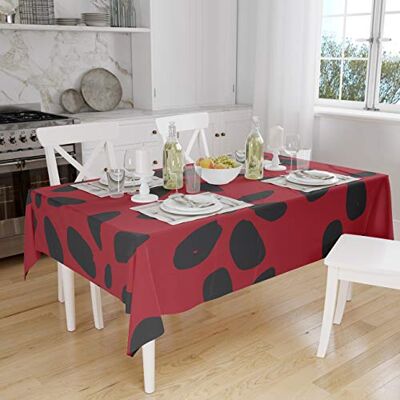 Bonamaison Köksdekoration, bordsduk, röd svart, 140 x 160 cm designad och tillverkad i Turkiet Bonamaison Köksdekoration, bordsduk, röd svart, 140 x 160 cm designad och tillverkad i Turkiet