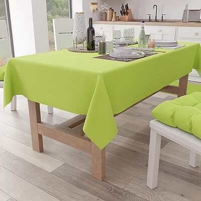 PETTI Artigiani Italiani Elegant rektangulär bordsduk i ljusgrön bomull för 12 platser (140 x 240 cm), köksbordsskydd, 100% tillverkad i Italien PETTI Artigiani Italiani Elegant rektangulär bordsduk i ljusgrön bomull för 12 platser (140 x 240 cm), köksbordsskydd, 100% tillverkad i Italien