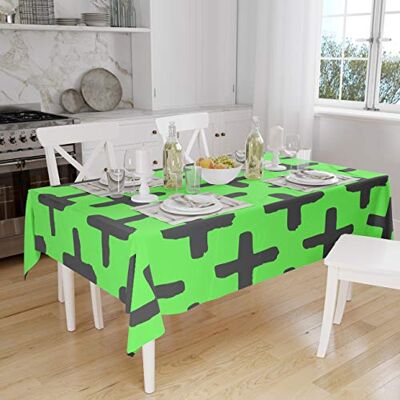 Bonamaison Köksdekoration, bordsduk, neon grön rök, 140 x 160 cm designad och tillverkad i Turkiet Bonamaison Köksdekoration, bordsduk, neon grön rök, 140 x 160 cm designad och tillverkad i Turkiet